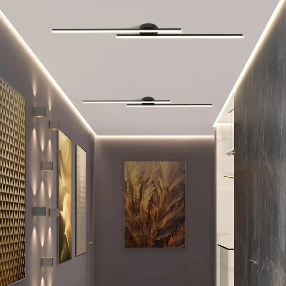 Plafonnier LED Linéaire Orientable Noir ou Blanc
