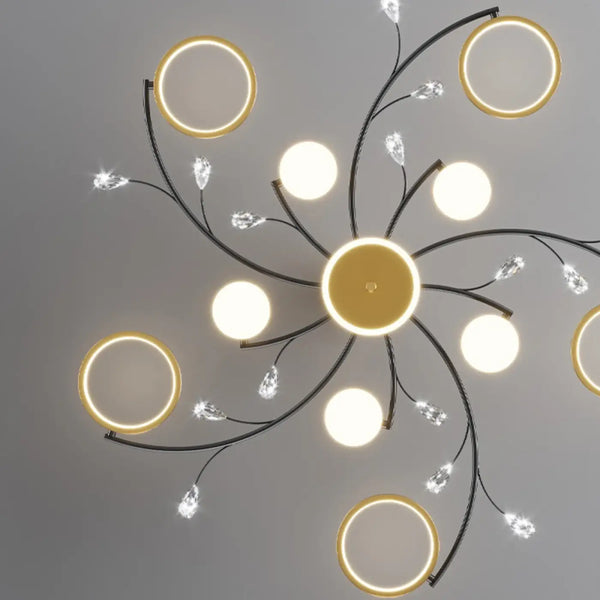 Plafonnier Floral LED pour Chambre Élégante