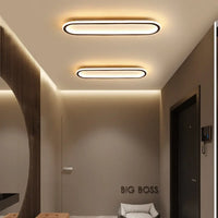 Plafonnier LED Ovale Minimaliste Noir