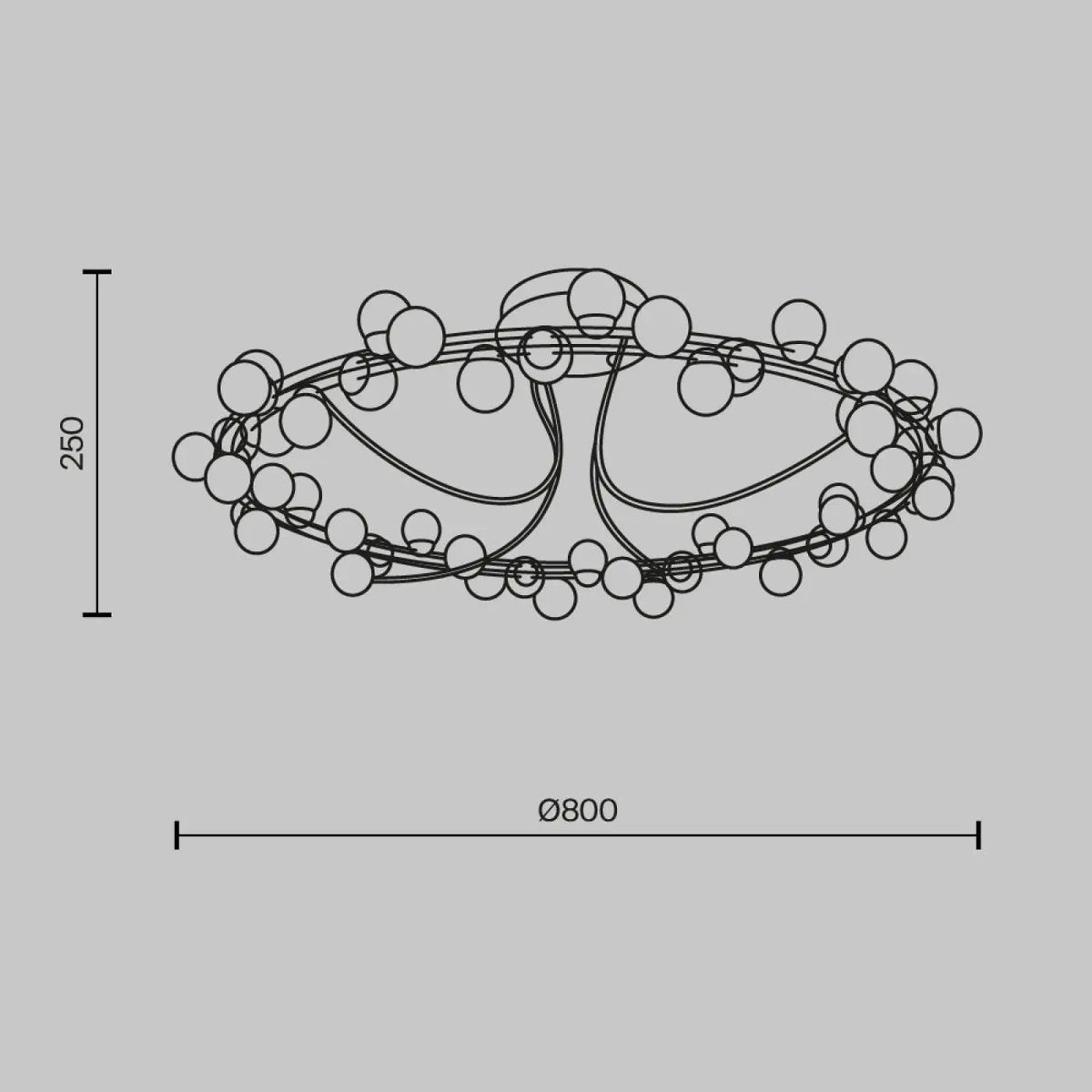 Vue rapprochée du plafonnier doré Orélia finition acier, vue 8