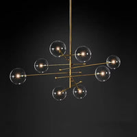 Suspension en Laiton Doré à Sphères en Verre