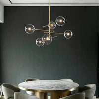 Suspension en Laiton Doré à Sphères en Verre