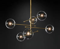 Suspension en Laiton Doré à Sphères en Verre