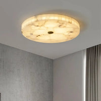 Plafonnier Rond en Albâtre Blanc