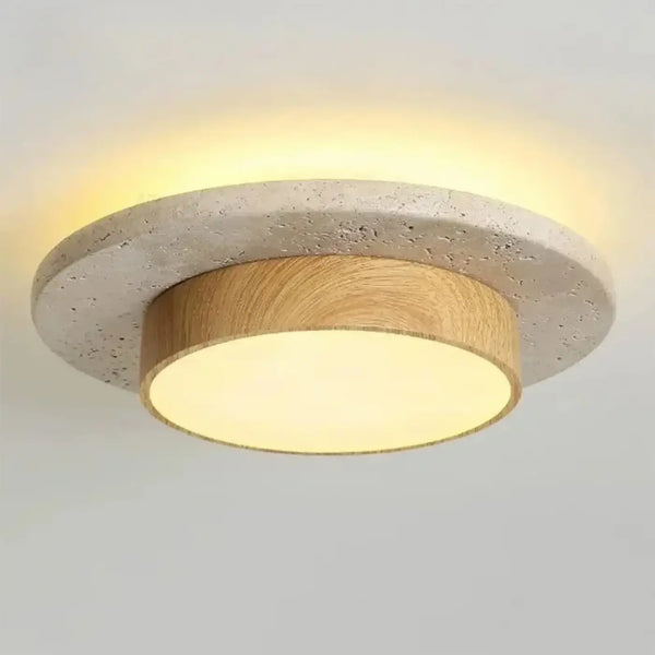 Plafonnier Rond en Bois Style Nordique