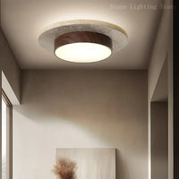 Plafonnier Rond en Bois Style Nordique