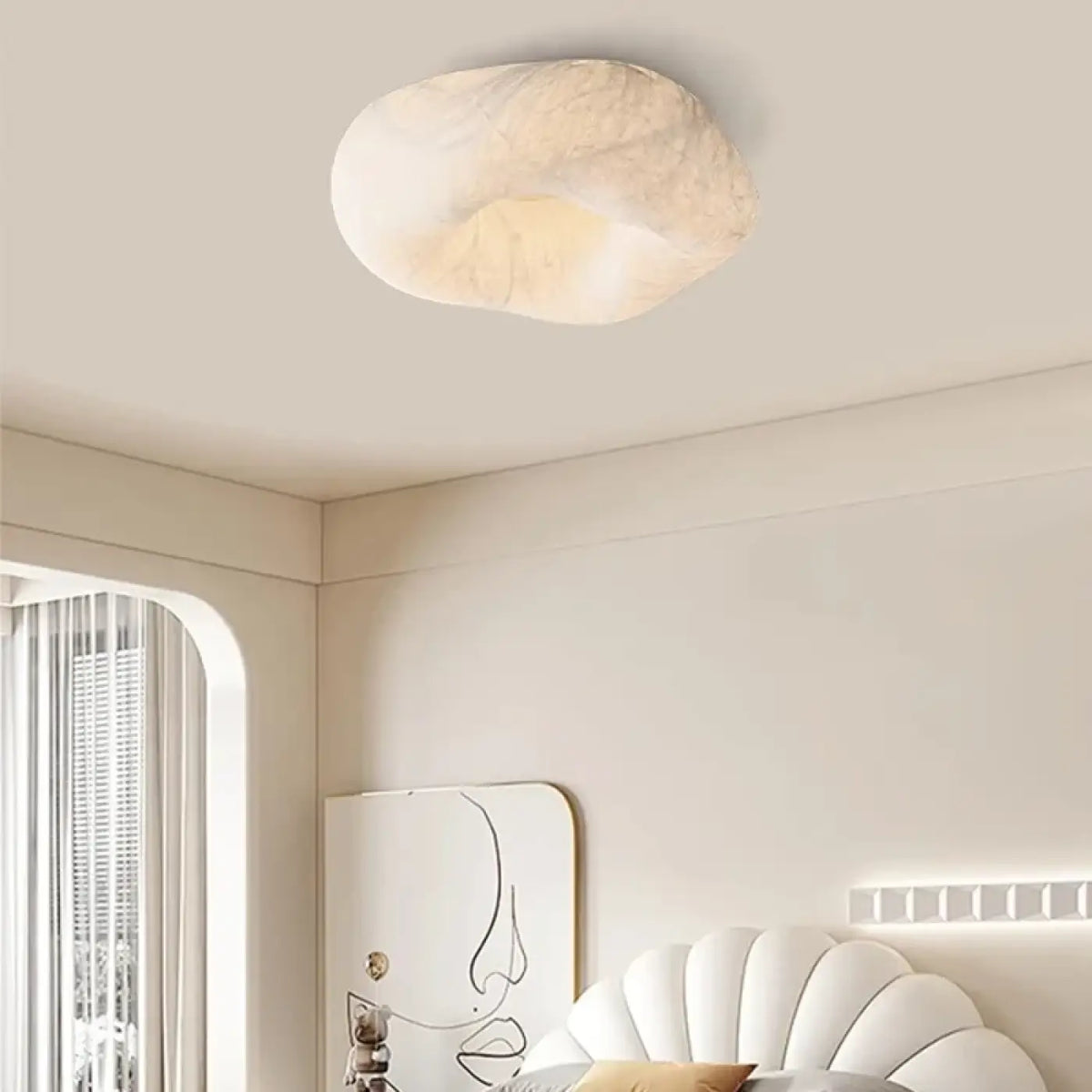 Plafonnier Nuage Crème Sculptural