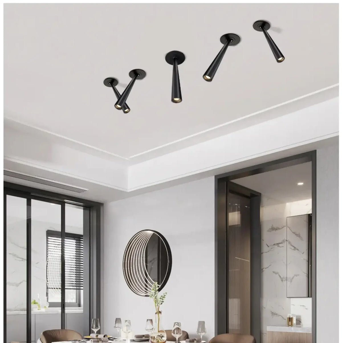 Plafonnier Spot LED Encastré Blanc ou Noir