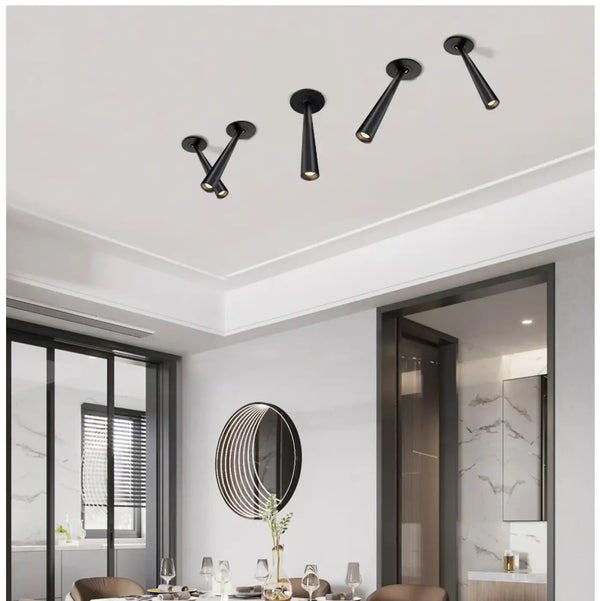 Plafonnier Spot LED Encastré Blanc ou Noir