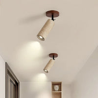 Plafonnier Spot Orientable Travertin et Bois