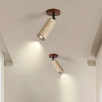 Plafonnier Spot Orientable Travertin et Bois
