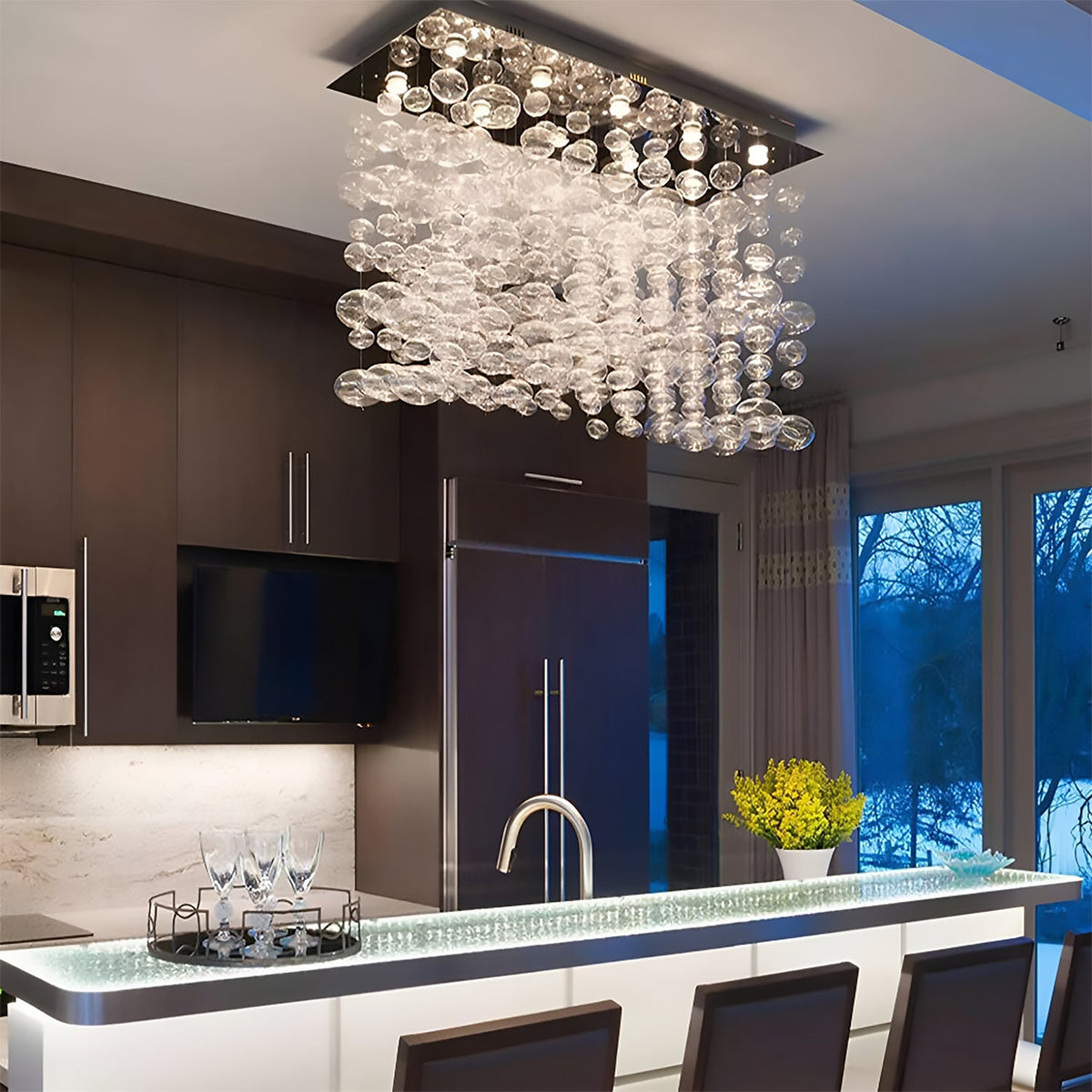 Détail du lustre cristal