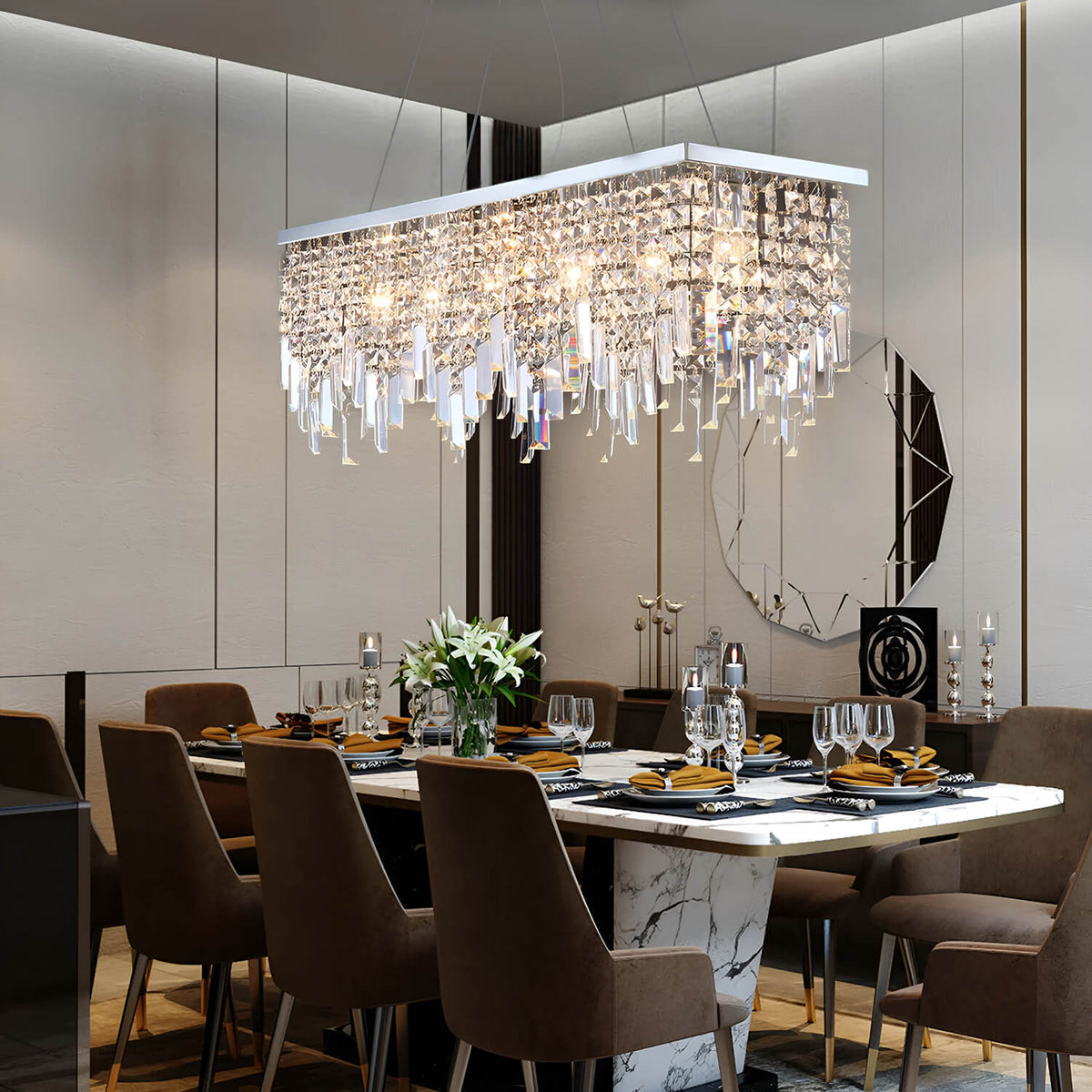 Détail du lustre cristal