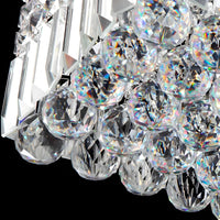 Lustre Rectangulaire Cristal Argenté 16 Lumières gros plan