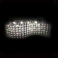 Lustre Rectangulaire Cristal Argenté Vague design