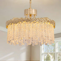 Lustre Rond Cristal Doré Salle à Manger