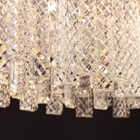 Lustre Rectangulaire Cristal Doré Îlot Cuisine