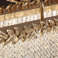 Lustre Rectangulaire Cristal Doré Îlot Cuisine
