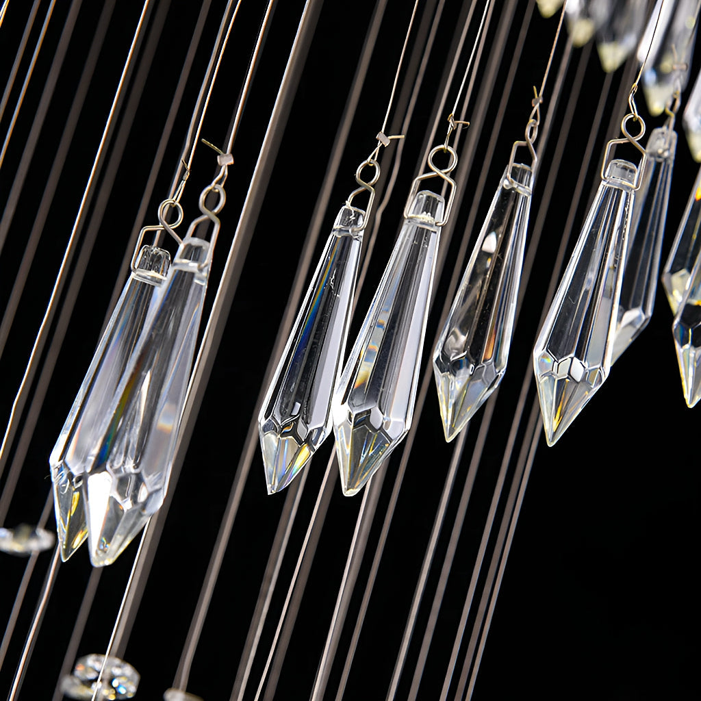 Lustre Spirale en Cristal Moderne pour Escalier