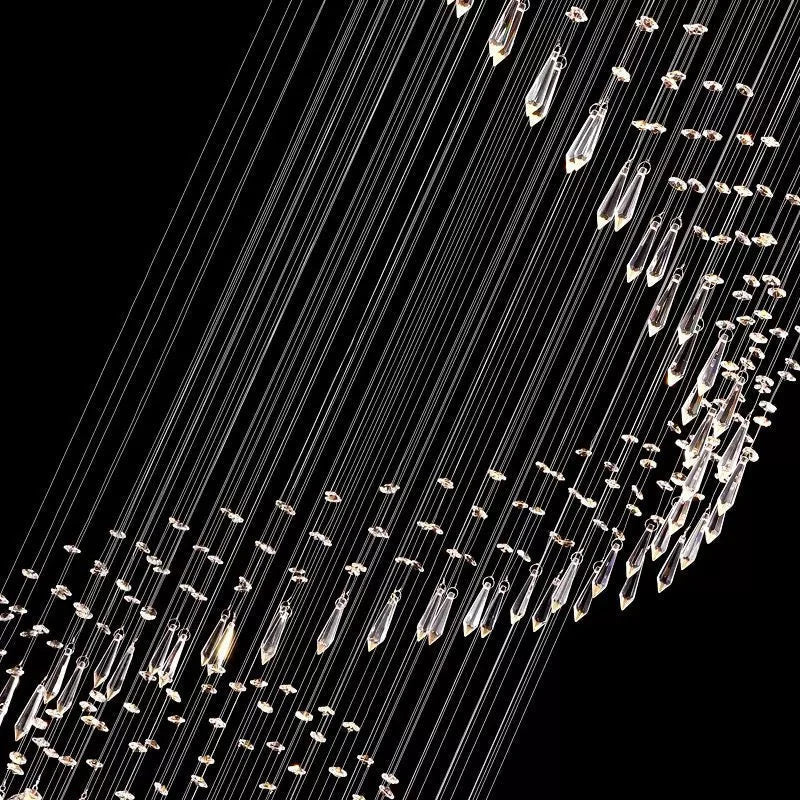 Lustre Spirale en Cristal Moderne pour Escalier