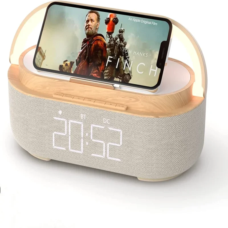SILVIO - Réveil 6-en-1 Bluetooth avec Charge Sans Fil et Lampe LED Lumio™