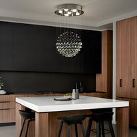 Lustre Sphère Cristal Pluie Chrome pour Salle à Manger