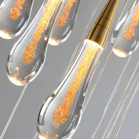 Lustre Spirale LED Doré pour Salon et Salle à Manger
