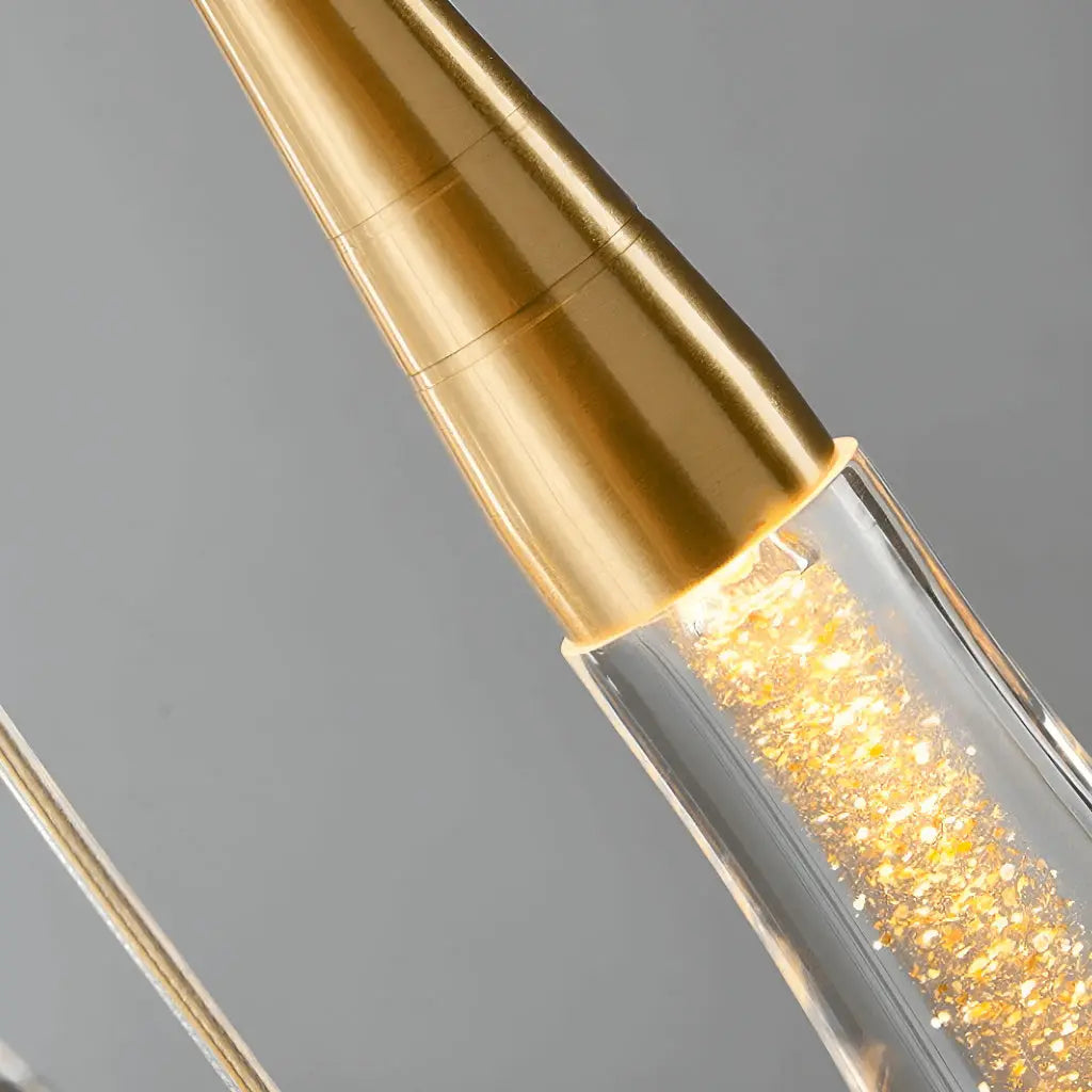 Lustre Spirale LED Doré pour Salon et Salle à Manger