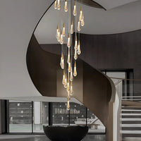 Lustre Spirale LED Doré pour Salon et Salle à Manger