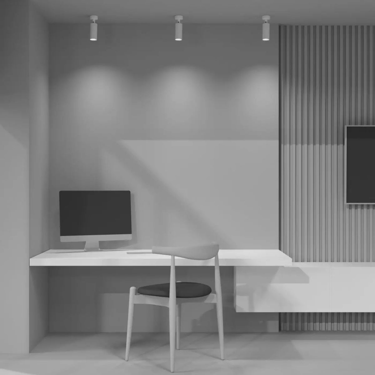 Applique murale orientable noire au design cylindrique pour salon moderne.