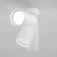 Gros plan sur le cylindre orientable de l'applique murale en acier.