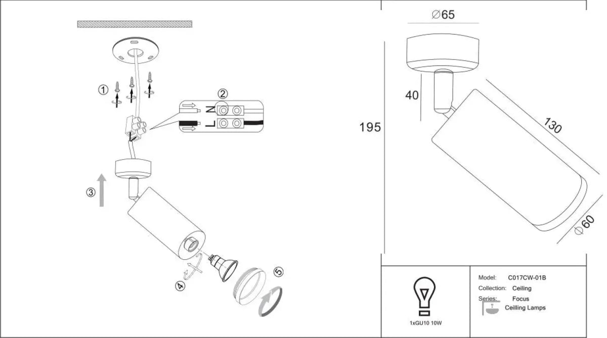 Applique murale orientable noire au design cylindrique pour salon moderne., vue 13
