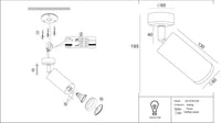 Applique murale orientable noire au design cylindrique pour salon moderne., vue 13