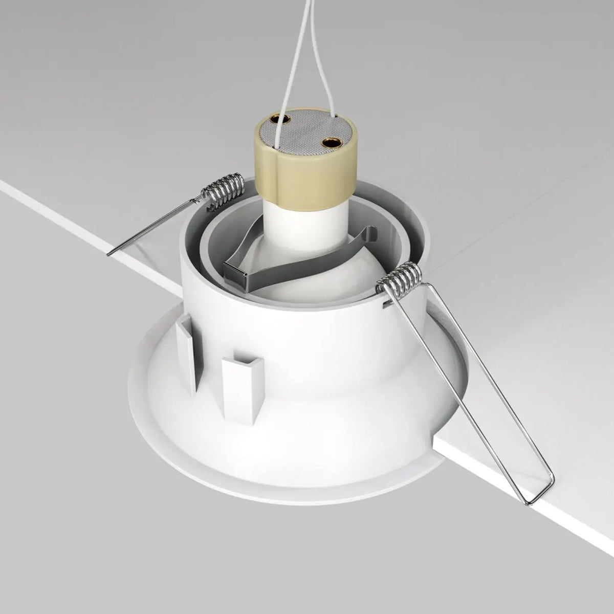 Vue rapprochée du spot encastrable rond avec tête orientable, vue 9