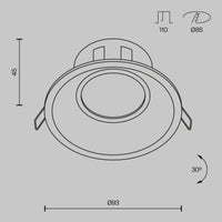 Spot encastrable rond installé en série dans un couloir moderne, vue 10