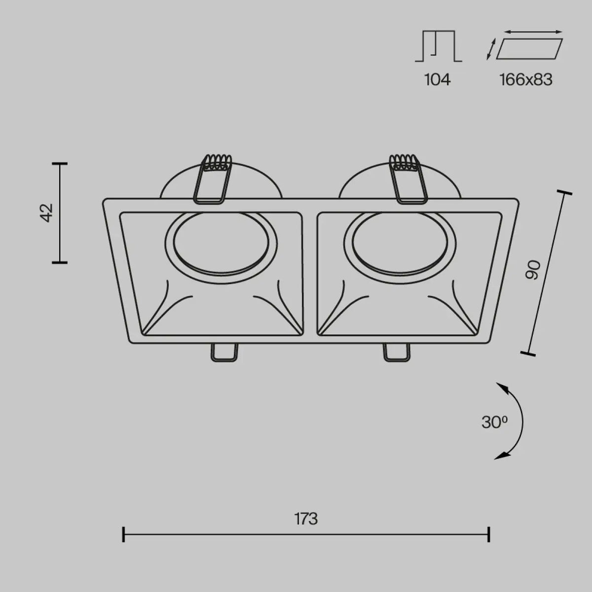 Spot encastrable double au-dessus d'un îlot de cuisine, vue 10