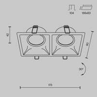 Spot encastrable double au-dessus d'un îlot de cuisine, vue 10