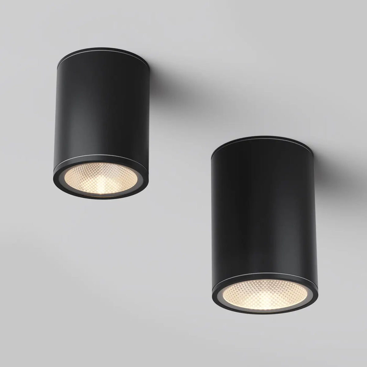Plafonnier extérieur cylindrique en métal pour balcon couvert