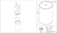 Plafonnier extérieur graphite Naela installé sous un porche, vue 7