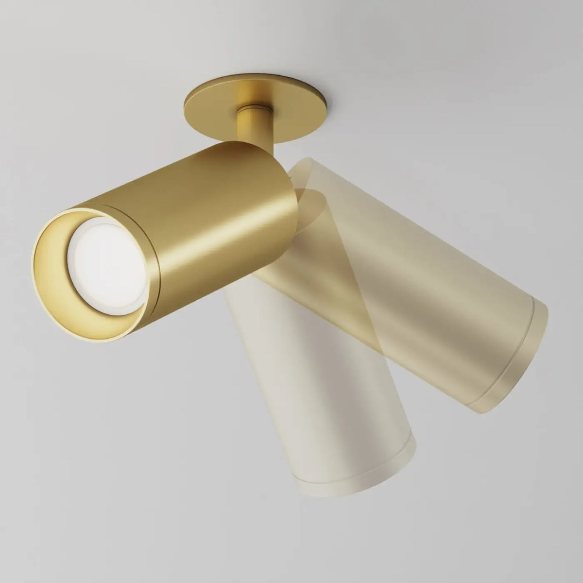 Gros plan du tube orientable du spot orientable en aluminium.