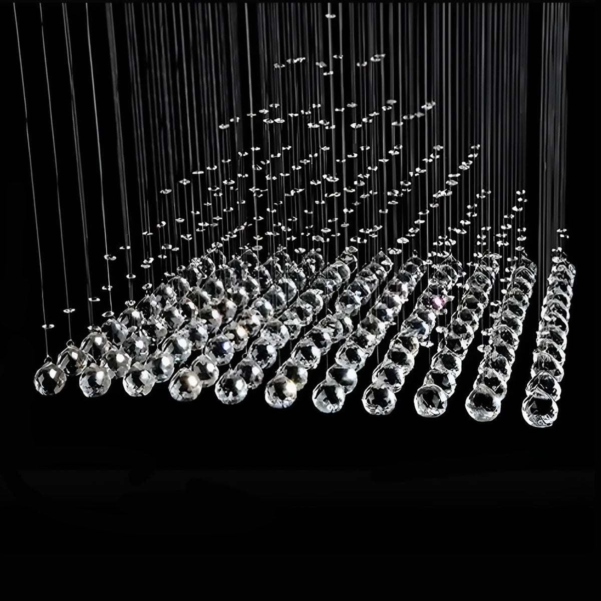 Lustre Carré Cristal Argenté design