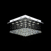 Lustre Carré Cristal Argenté Salle à Manger design