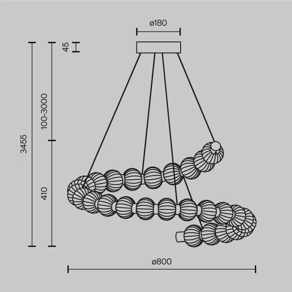Lumière chaude diffusée par la suspension anneau doré Alba
