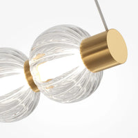 Suspension anneau doré avec perles de verre strié suspendue au plafond