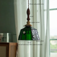 Suspension Verre Vert Art Déco Cuivre