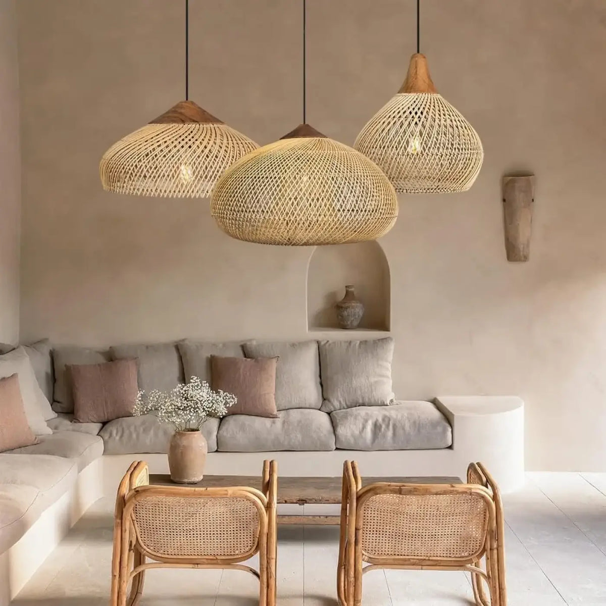 Lampe Suspendue Artisanale Forme Chapeau