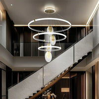 Lampe Suspendue LED à Spirales Dorées