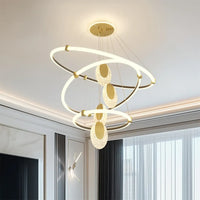 Lampe Suspendue LED à Spirales Dorées