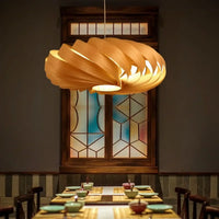 Lampe Suspendue en Bois à Globes Lumineux