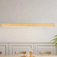 Suspension LED Linéaire en Bois Foncé